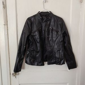 Large Faux Leather Jacket